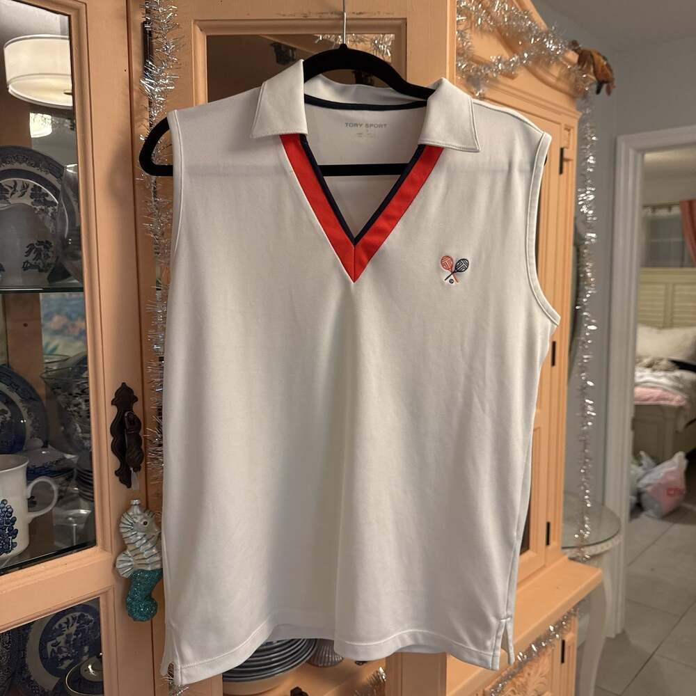 Tory Sport Sleeveless Tennis Polo